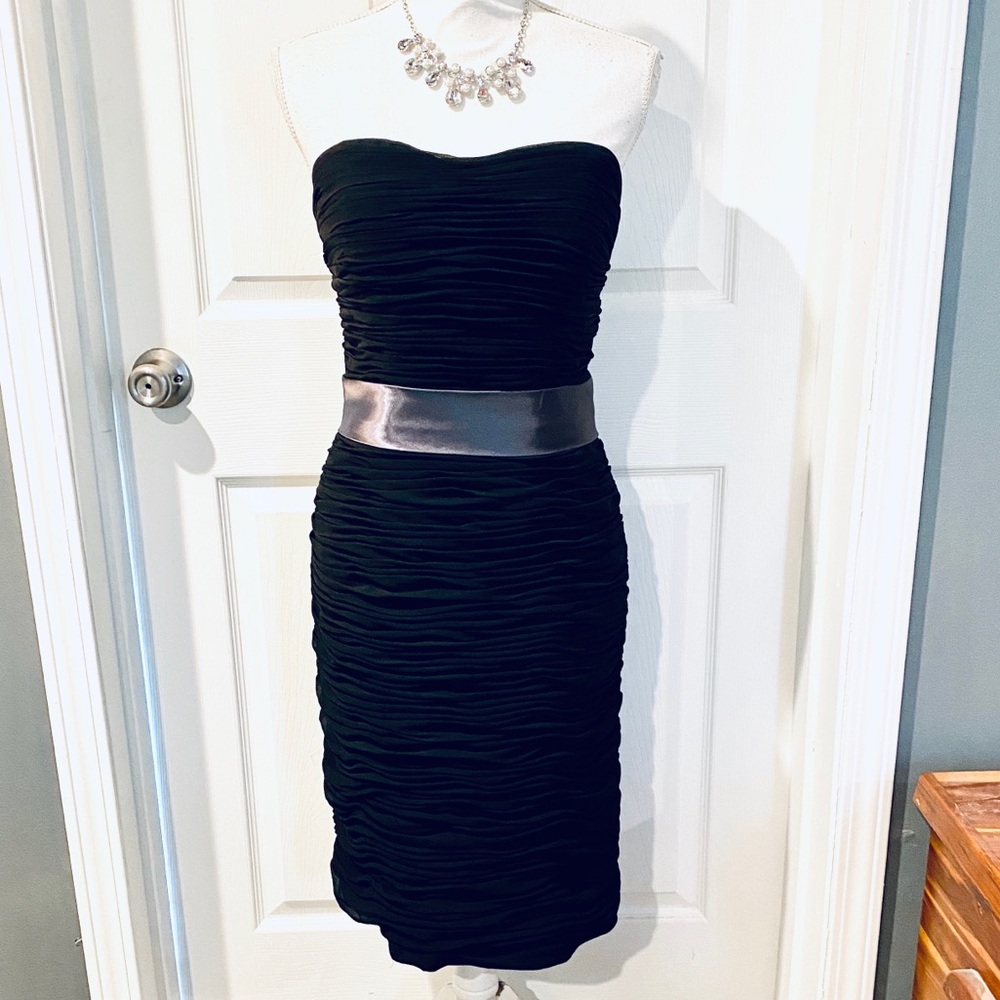BILL LEVKOFF Strapless Ruched Cocktail Dress - Picture 2 of 5